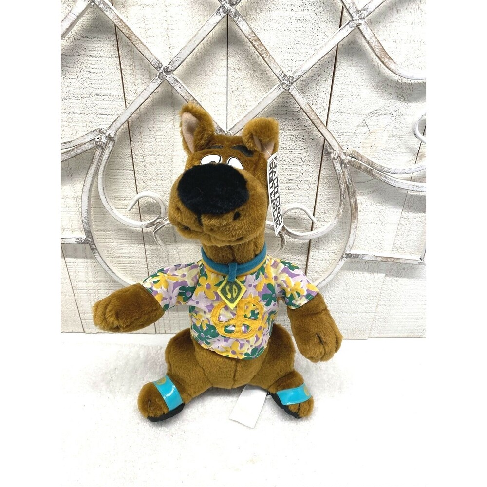 Vintage Scooby Doo Plush Great Condition W/Tag Cartoon Network Peace/Beach Look